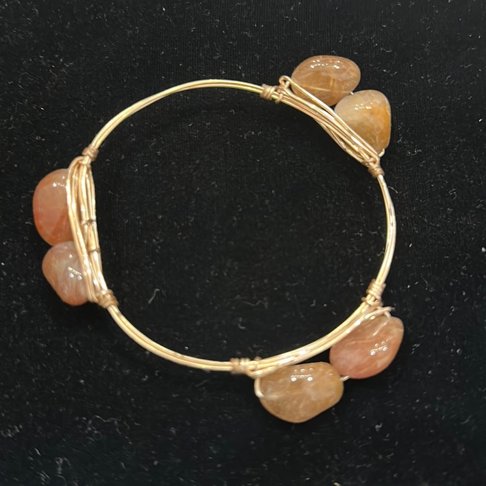 Copper wire-wrapped bangle